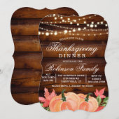 Erntedank Rustic Fall Pumpkin Einladung (Vorne/Hinten)