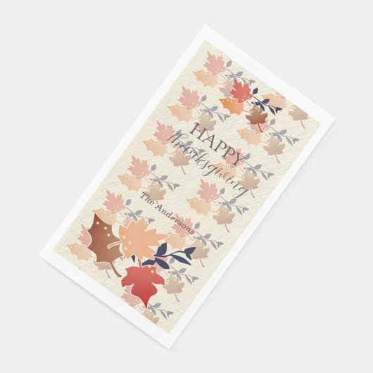 Erntedank Rustic Fall Vibes Personalisiere Serviette (Ecke)