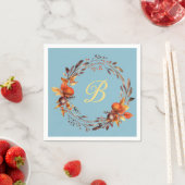 Erntedank Rustic Florals Monogram Custom Serviette (Beispiel)