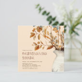 Erntedank Rustikale Wasserfarben Herbst Freundlich Einladung (Stehend Vorderseite)