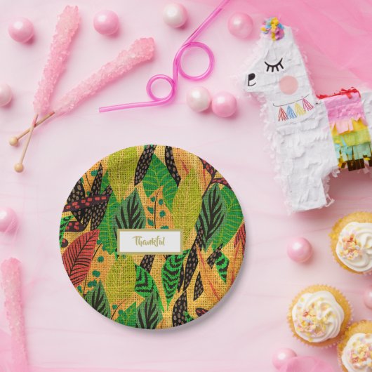 Erntedank Rustikaler Herbstausfall Pappteller (Party)