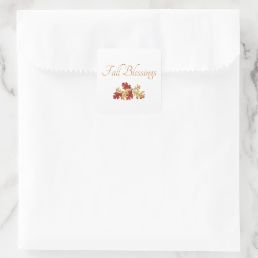 Erntedank Rustikaler Herbstfall Quadratischer Aufkleber (Tasche)