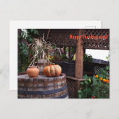 Erntedank rustikaler Kürbisurlaub Postkarte (Vorne/Hinten)
