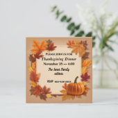 Erntedank Rustikales Abendessen mit Pumpkin und Bl Save The Date (Stehend Vorderseite)