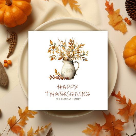 Erntedank Rustikales freundliches Dinner Herbst Serviette