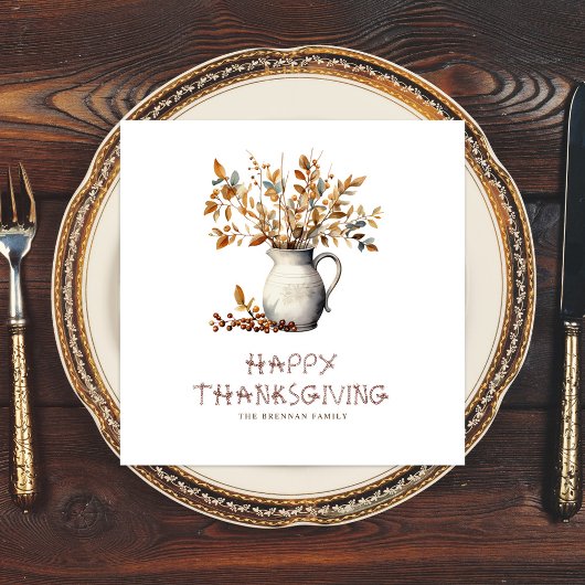 Erntedank Rustikales freundliches Dinner Herbst Serviette