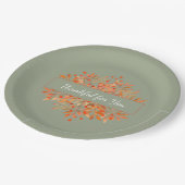 Erntedank-Sage-Green Fall-Foliage  Pappteller (Schrägansicht)