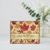 Erntedank Save the Date Herbst verlässt Beige Einladungspostkarte (Stehend Vorderseite)
