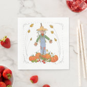 Erntedank Scarecrow Pumpkin Patch Fun Farbenfroh Serviette (Beispiel)