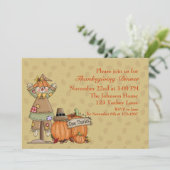 Erntedank Scarecrow, Pumpkins Einladung (Stehend Vorderseite)