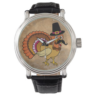 Erntedank-Schnurrbart die Türkei Armbanduhr