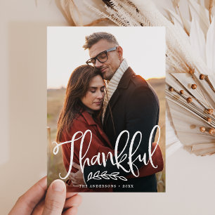 Erntedank-Schriftzug Foto Thanksgiving Feiertagskarte