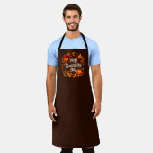 Erntedank Schürze mit Kürbis, Blätter, Kanonen (Getragen)