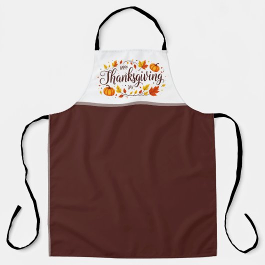 Erntedank Schürze mit Kürbisgewächsen und Blätter (Vorderseite)