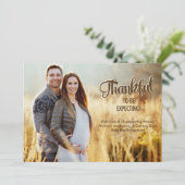 Erntedank Schwangerschaft Ankündigung Karte Foto (Stehend Vorderseite)