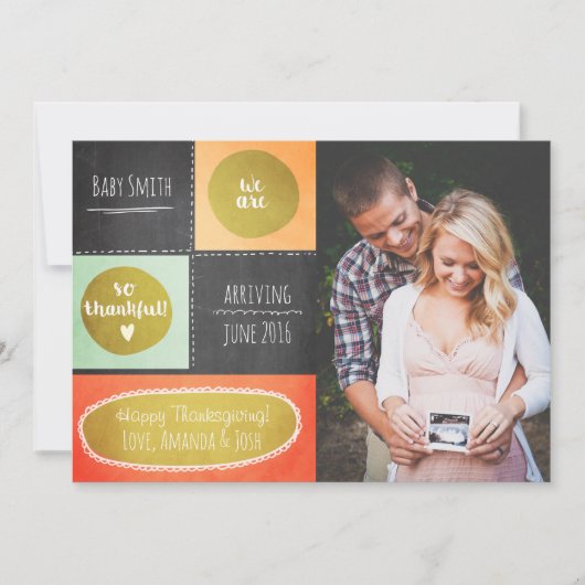 Erntedank Schwangerschaftsankündigung Fall Chalk Ankündigung (Vorderseite)