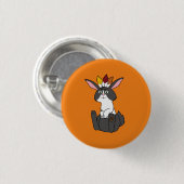 Erntedank-schwarzes u. weißes Kaninchen mit Button (Vorne & Hinten)