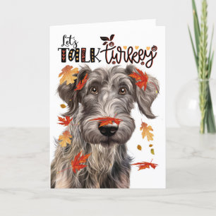 Erntedank Scottish Deerhound Let's Talk Türkei Feiertagskarte