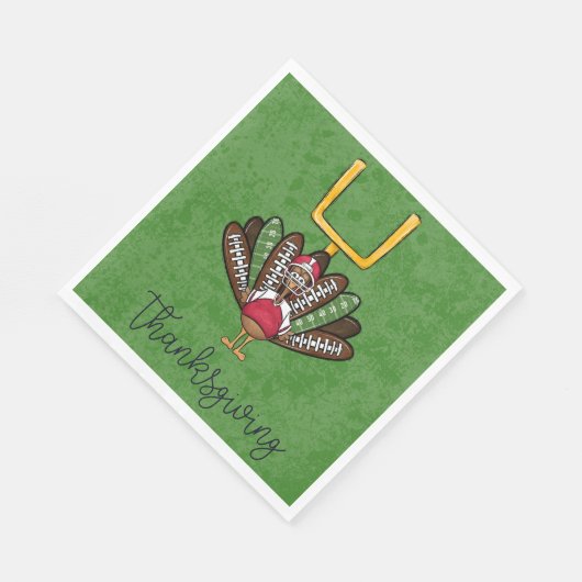 Erntedank Script Türkei Fußball Feathers Green Serviette (Ecke)