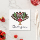 Erntedank Script Türkei Fußball Feathers Serviette (Beispiel)