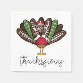 Erntedank Script Türkei Fußball Feathers Serviette (Vorderseite)