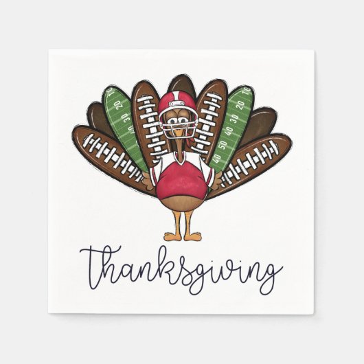 Erntedank Script Türkei Fußball Feathers Serviette (Vorderseite)
