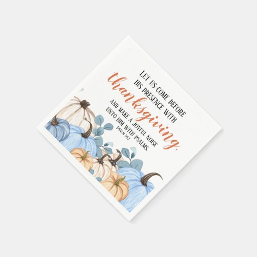 Erntedank Scripture Blue Pumpkin Patch Serviette (Ecke)