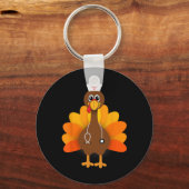 Erntedank Scrub Tops Frauen Türkei Krankenschweste Schlüsselanhänger (Vorderseite)