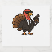 Erntedank Secret Agent Türkei Klassischer T - Shir Schaumweinetikett (Einzelnes Label)