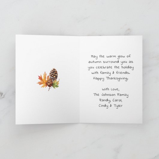 Erntedank Segen | Blätter im Herbst und Mehme Karte (Innenseite)