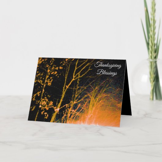 Erntedank Segen Herbstfarben Night Sky Feiertagskarte (Vorderseite)