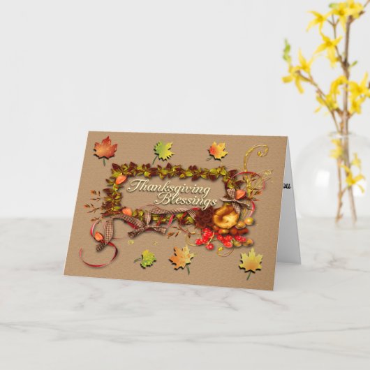 Erntedank Segen Karte (Gelbe Blume)