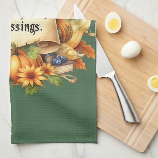 Erntedank Segen Küchentuch (Viertel Falte)