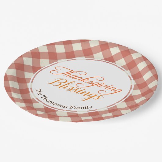 Erntedank Segen Nachname Pappteller (Schrägansicht)