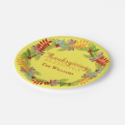 Erntedank Segen Pappteller (Schrägansicht)