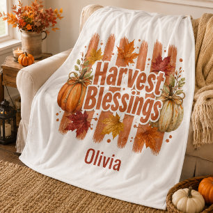 Erntedank Segen Personalisierte Herbstdecke Sherpadecke