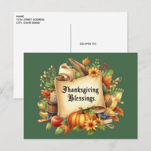 Erntedank Segen Postkarte (Vorne/Hinten)