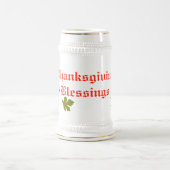 Erntedank Segen Stein mit Herbstblättern Bierglas (Mittel)