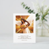 Erntedank Segnungen. Angel Painting Postkarte (Stehend Vorderseite)