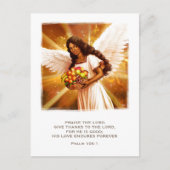 Erntedank Segnungen. Angel Painting Postkarte (Vorderseite)