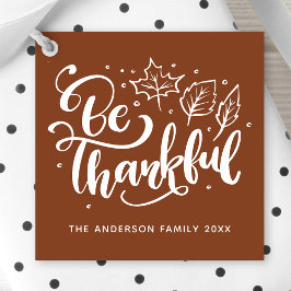 Erntedank sei dankbar Script Harvest Brown Geschenkanhänger