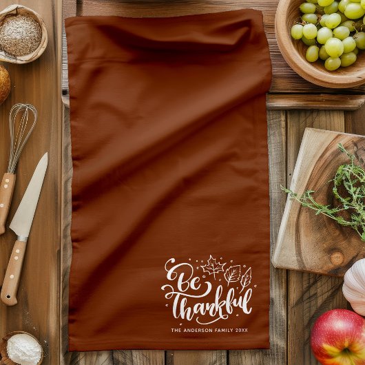 Erntedank sei dankbar Script Harvest Brown Geschirrtuch
