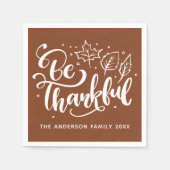 Erntedank sei dankbar Script Harvest Brown Serviette (Vorderseite)