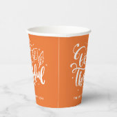 Erntedank sei dankbar Script Harvest Orange Pappbecher (Rechts)