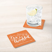 Erntedank sei dankbar Script Harvest Orange Rechteckiger Pappuntersetzer (Vor Ort)