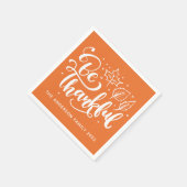 Erntedank sei dankbar Script Harvest Orange Serviette (Ecke)