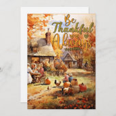 Erntedank - Sei immer dankbar Feiertagskarte (Vorne/Hinten)