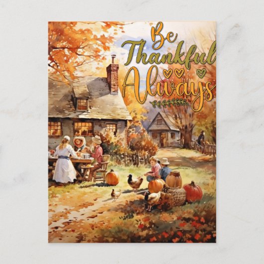 Erntedank - Sei immer dankbar Postkarte (Vorderseite)