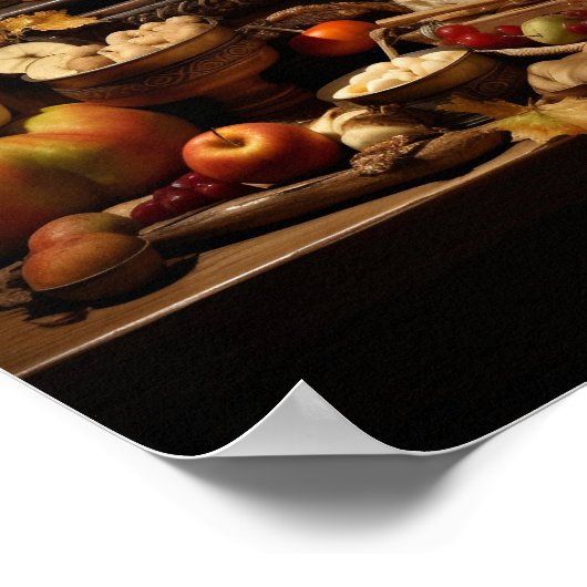 Erntedank Set am Tisch Poster (Ecke)