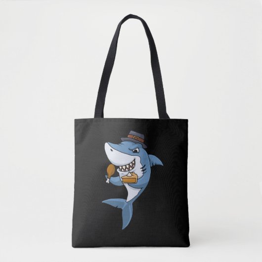 Erntedank Shark Gift Pumpkin Pie Erntedank Tasche (Vorderseite)